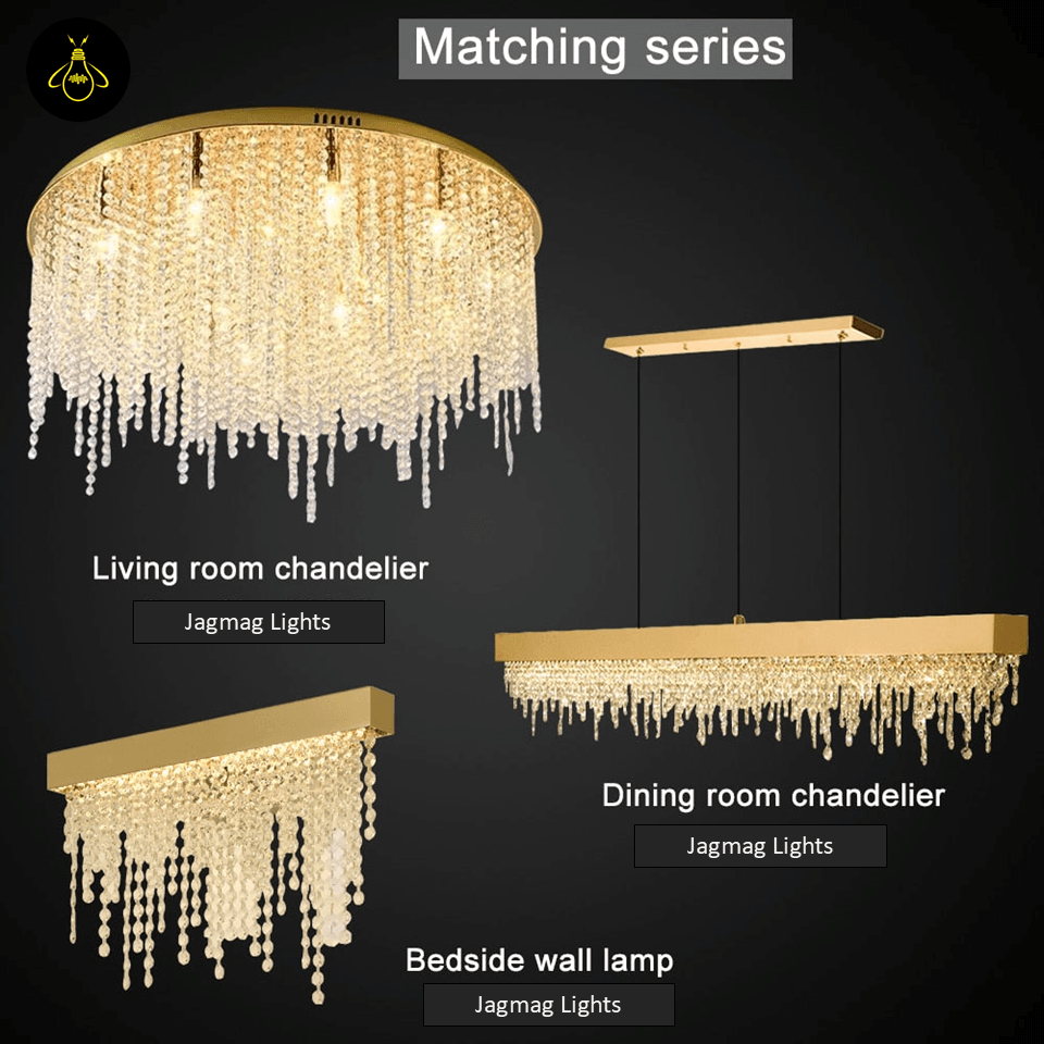 Jagmag Lights Westminster Crystal Chandelier II, 2 Feet Height, Crystal & Stainless Steel, for Dining Room or Kitchen - Fancy and Decorative lights - Brand name jagmag lights