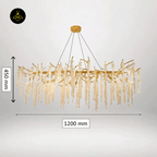 Jagmag Lights Wisteria Flower Crystal Chandelier with Gold Finish, 18″ Diameter, Adjustable Height, for Living Room or Dining Room - Fancy and Decorative lights - Brand name jagmag lights