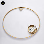 Brass Finish Metal LED Ceiling/Wall Light – Ultra-Minimalist Circle | Dimmable Lighting for Living, Dining & Bedroom | Jagmag Lights