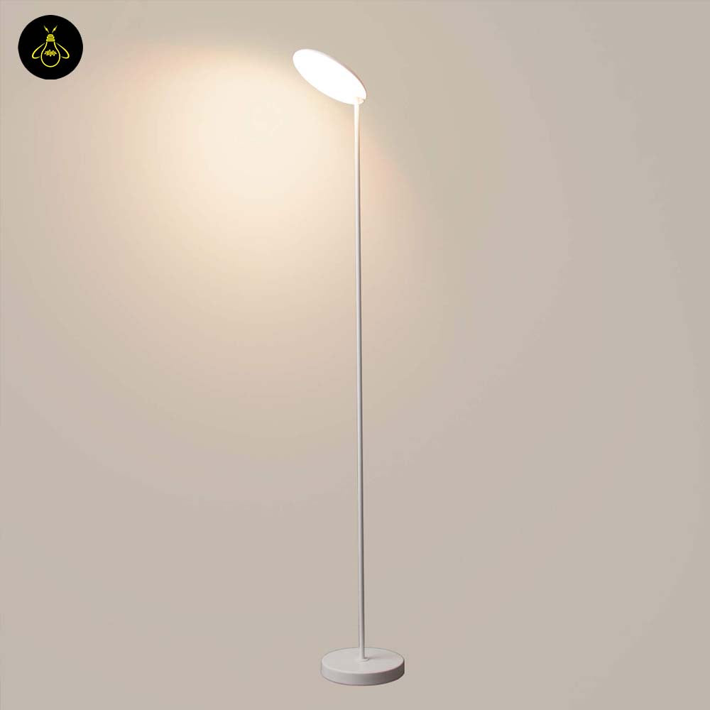 Sleek White LED Floor Lamp – Adjustable Dimmable Head | Modern Lighting for Living Room & Office | Jagmag Lights
