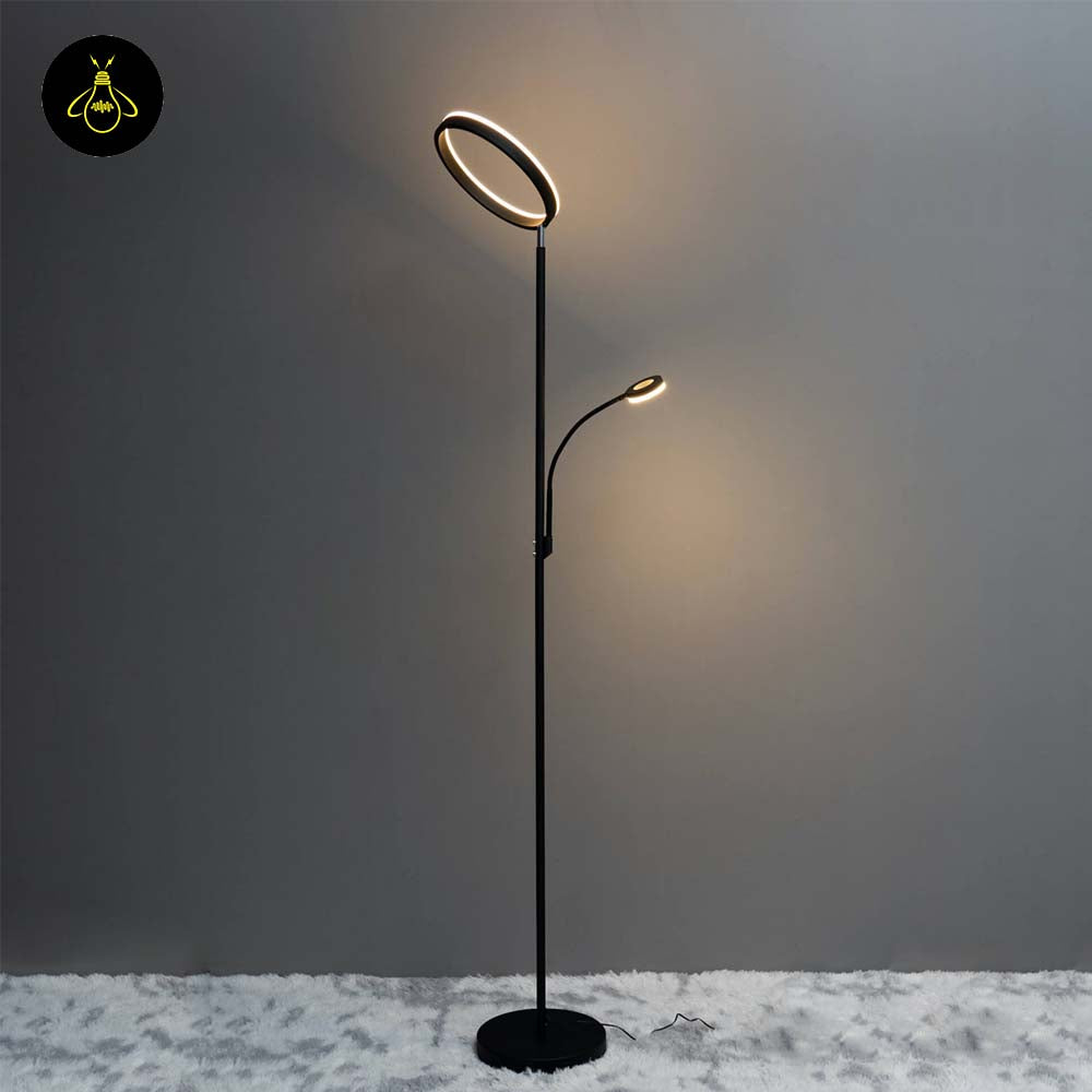 Polyethylene LED Floor Lamp – Black Double Light Design | Floor Lamp for Living Room, Outdoor, Restaurant | Jagmag Lights