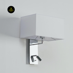 Chrome Reading Wall Light – Bedside Sconce with LED & Fabric Shade | Jagmag Lights