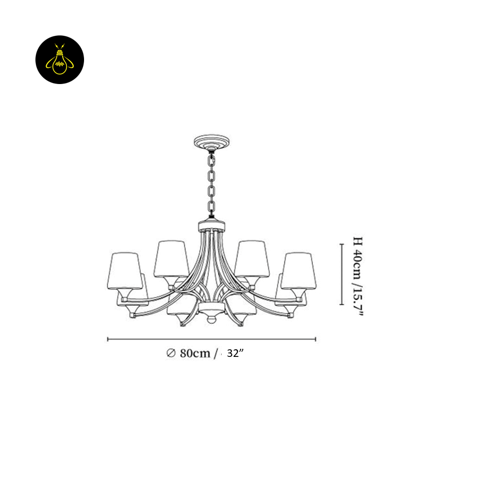 Ardena Classic Chandelier Online – Bronze & Glass Elegance | Jagmag Lights