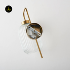 Fluted Glass Wall Light – Vintage Golden Chandelier Light | Wall Light for Living & Bedroom | Jagmag Lights