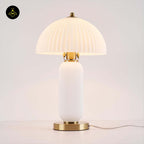 Stainless Steel Vintage Table Lamp – Adjustable Amber Glass Shade | Vintage Table Lamp for Living Room & Bedroom | Jagmag Lights