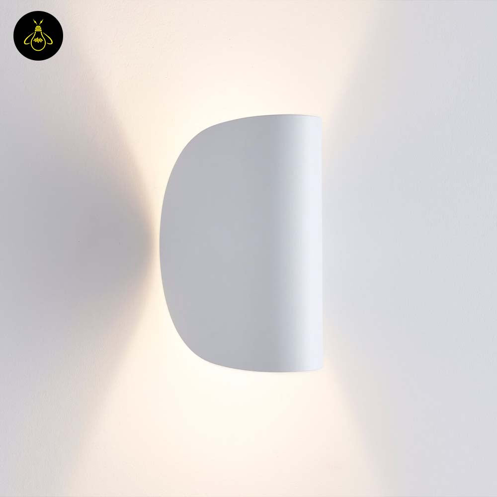 White Aluminum LED Wall Light – Spiral Ribbon IP54 | Wall Lighting for Living Room, Hallways | Jagmag Lights