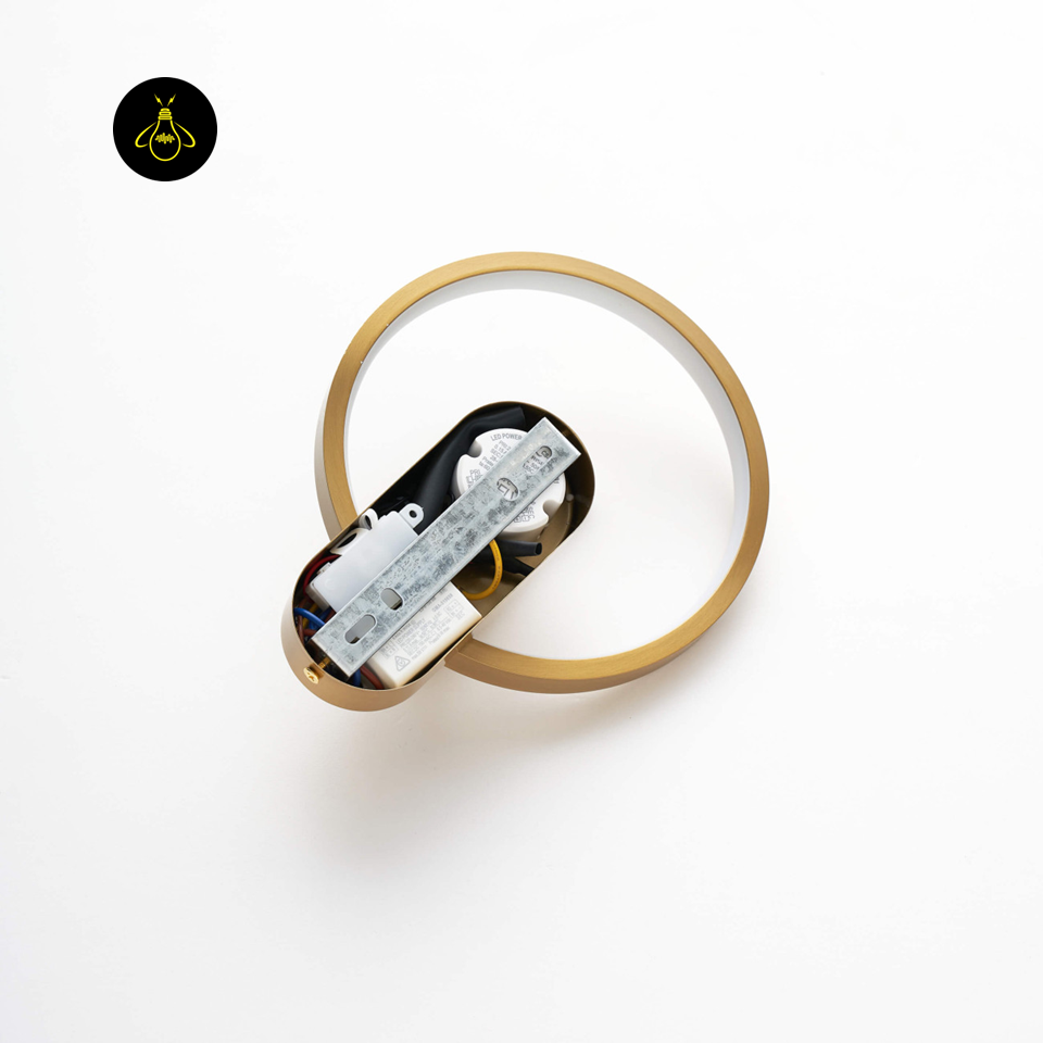 LED Circle Wall Light – Gold & Black Reading Light | Wall Light for Bedroom & Study | Jagmag Lights