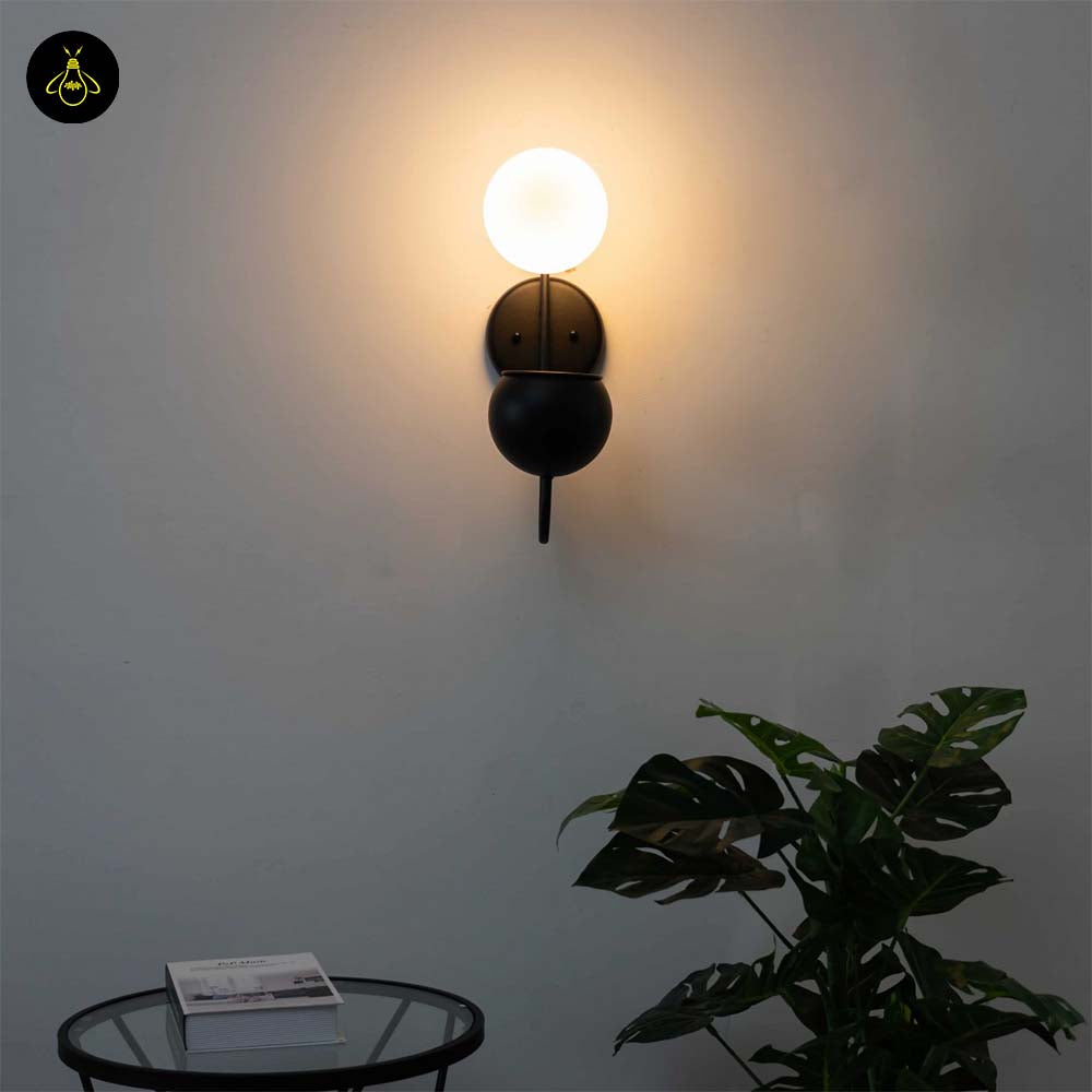 Stainless Steel Wall Light – Matte Black Plant Pot Design | Waterproof Wall Lamp for Living Room, Balcony | Jagmag Lights
