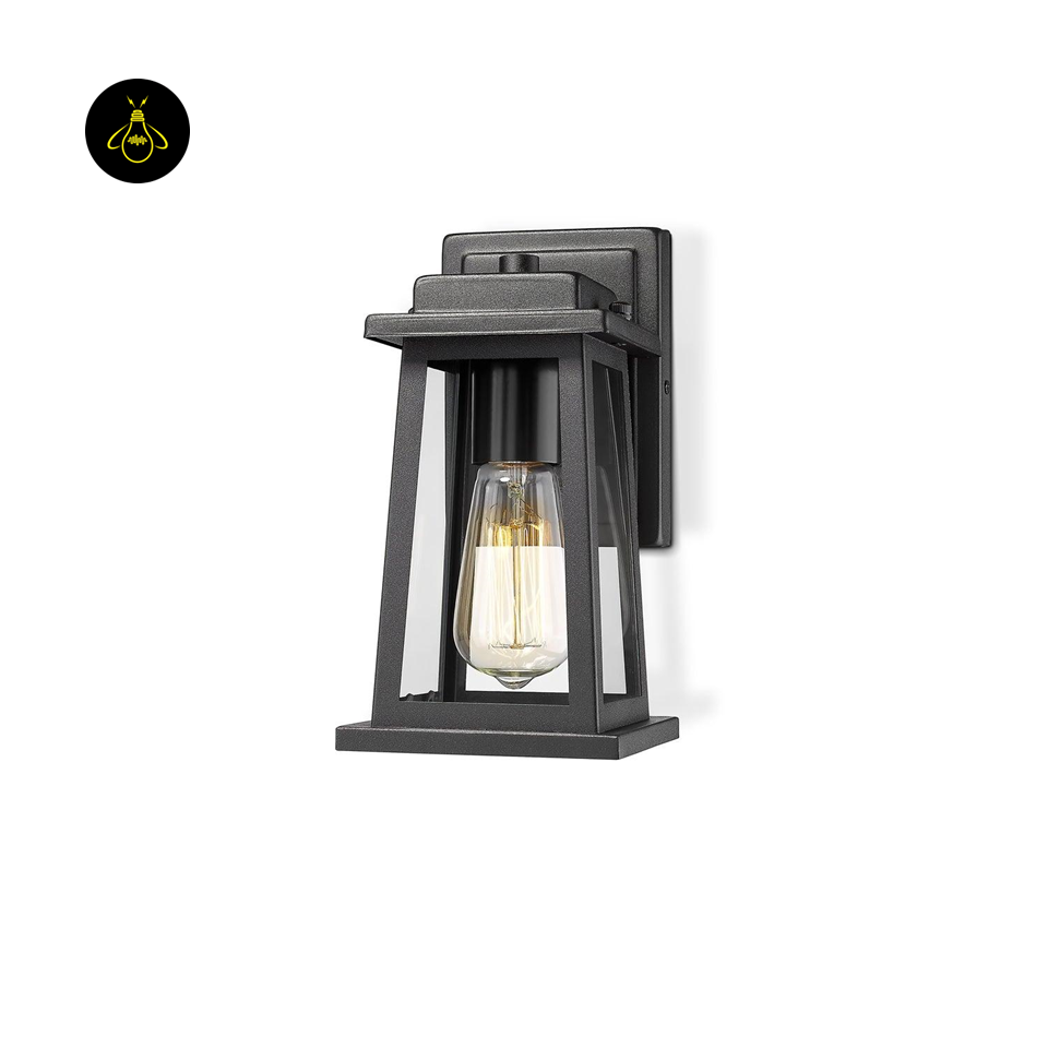 Outdoor Wall Lantern – Black Metal & Glass IP44 Light | Jagmag Lights India