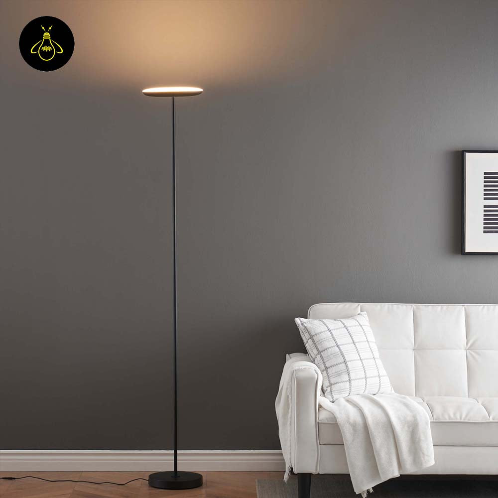 Matte Black Aluminum Floor Lamp – Adjustable Head, Dimmable | Black Floor Lamp for Living & Bedroom | Jagmag Lights