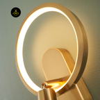 LED Circle Wall Light – Gold & Black Reading Light | Wall Light for Bedroom & Study | Jagmag Lights