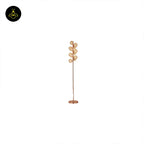 Gilded Stainless Steel Floor Lamp – Amber Glass Spheres | Gilded Floor Lamp for Living Rooms, Bedrooms | Jagmag Lights