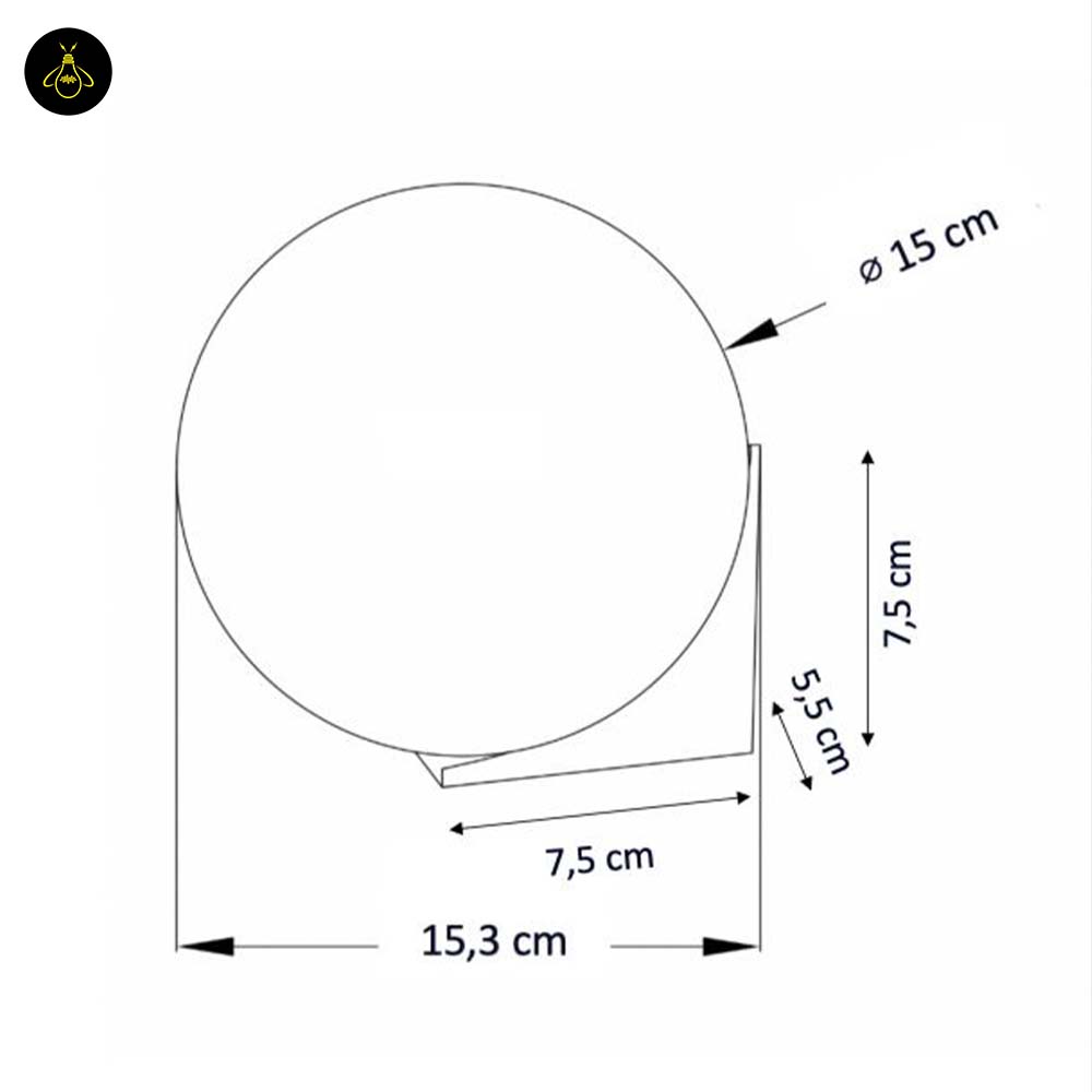 Glass Ball Wall Light – Minimal Gold Base | Minimalist Wall Lamp for Living Room, Bedroom | Jagmag Lights