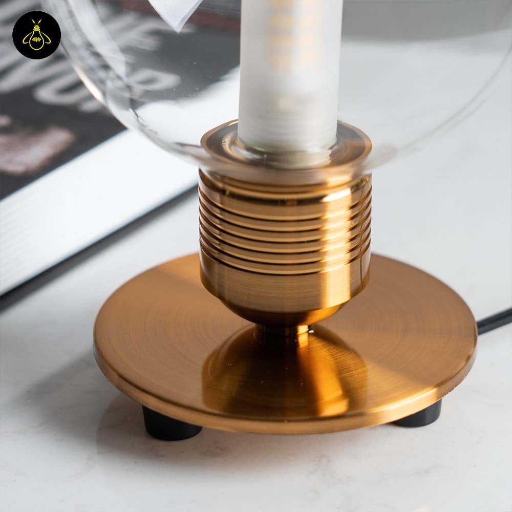 Vintage Glass Table Lamp – Transparent Sphere | Table Lamp for Living Room | Jagmag Lights