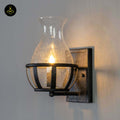 Glass & Metal Wall Light – Black Industrial Vase | Corridor & Living Room Lighting | Jagmag Lights