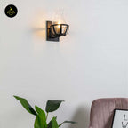 Glass & Metal Wall Light – Black Industrial Vase | Corridor & Living Room Lighting | Jagmag Lights