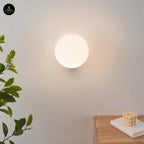 Glass Ball Wall Light – Minimal Gold Base | Minimalist Wall Lamp for Living Room, Bedroom | Jagmag Lights