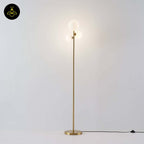 Stainless Steel & Glass Floor Lamp – Gold/White Spheres Design | Floor Lamp for Living, Bedroom, Office | Jagmag Lights