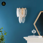 Brass & Opaline Glass Wall Lamp – Gold Oval Frame | Crystal Pendant Light for Halls & Bedrooms | Jagmag Lights