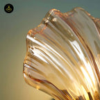 Stainless Steel & Glass Wall Lamp – Gold Shell Design | Decorative Wall Light for Living Room, Hallways | Jagmag Lights