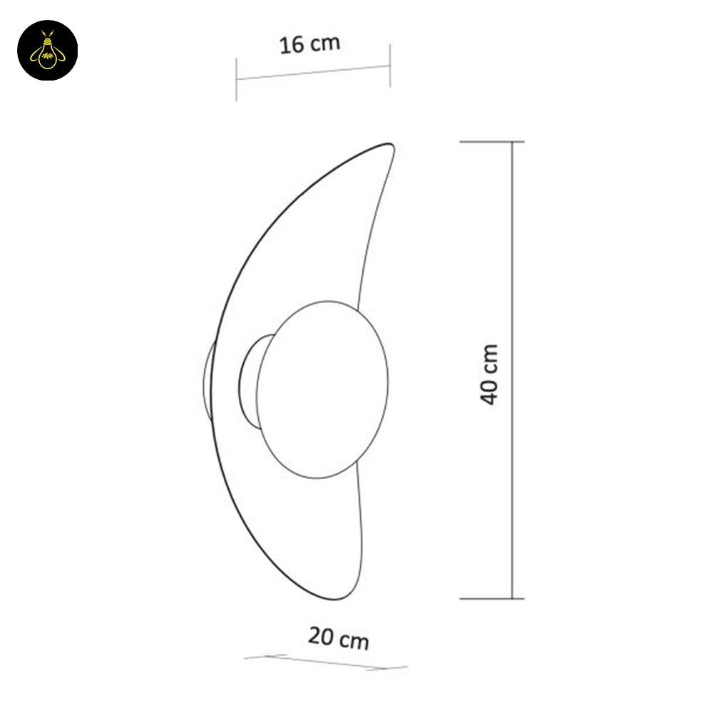 Gold Leaf Metal & Glass Wall Light – Oval Design | LED Wall Lighting for Living Room, Bedroom, Hallway | Jagmag Lights