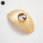 Gold Leaf Metal & Glass Wall Light – Oval Design | LED Wall Lighting for Living Room, Bedroom, Hallway | Jagmag Lights