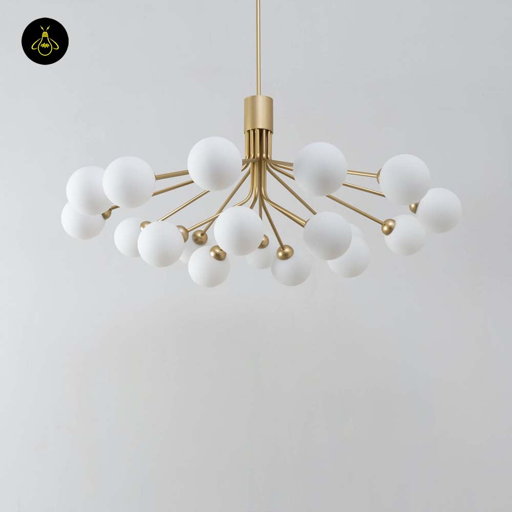 Gold Plated Pendant Lamp – Elegant 18 Ball Design | Decorative Lighting for Living Room, Dining | Jagmag Lights