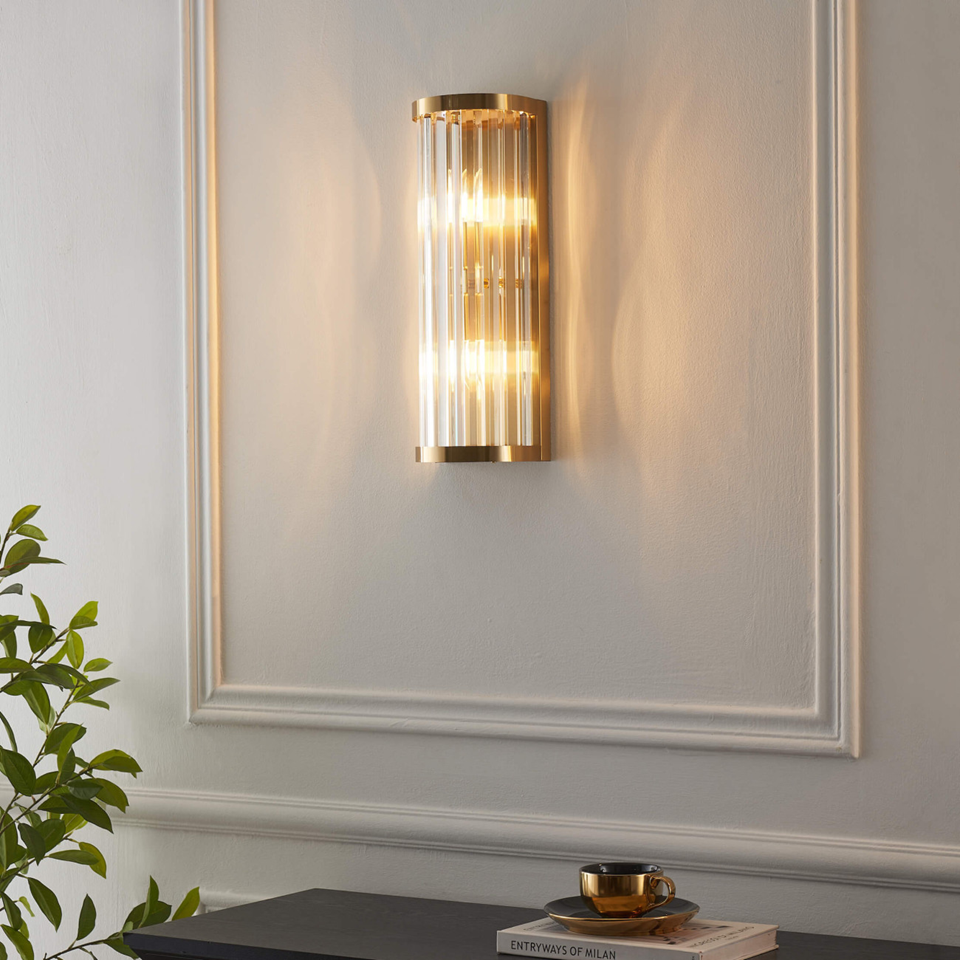 Half‑Cylindrical Ribbed Glass Wall Light – Transparent Pendants | Ribbed Glass Wall Light for Living & Bedroom | Jagmag Lights