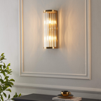 Half‑Cylindrical Ribbed Glass Wall Light – Transparent Pendants | Ribbed Glass Wall Light for Living & Bedroom | Jagmag Lights