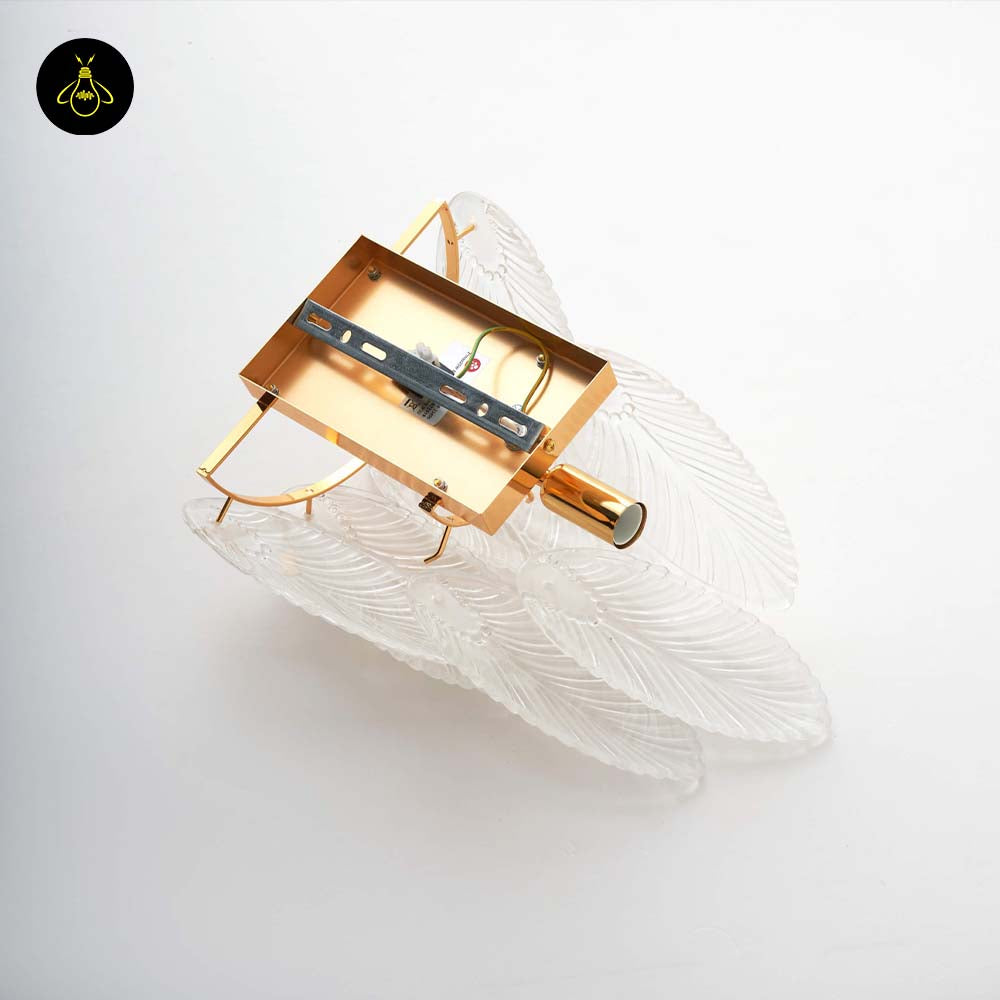 Brass & Opaline Glass Wall Lamp – Gold Oval Frame | Crystal Pendant Light for Halls & Bedrooms | Jagmag Lights