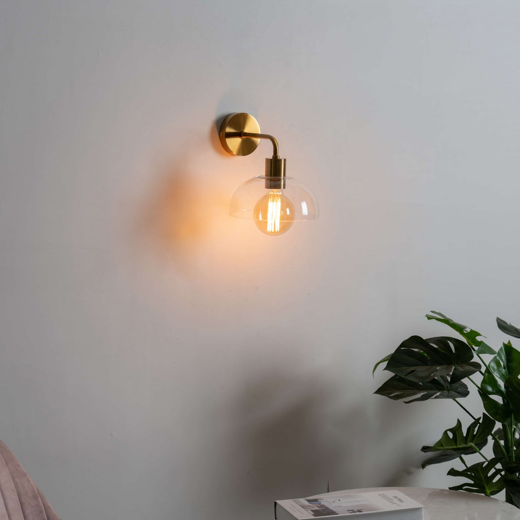 Polished Gold Stainless Steel Wall Light – Elegant Curved Modern | Sconce for Living Room, Bedroom | Jagmag Lights