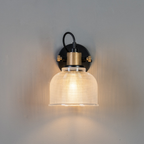 Textured Amber Glass Bell Wall Light – Rustic Vintage | Glass Wall Light for Dining & Hallway | Jagmag Lights