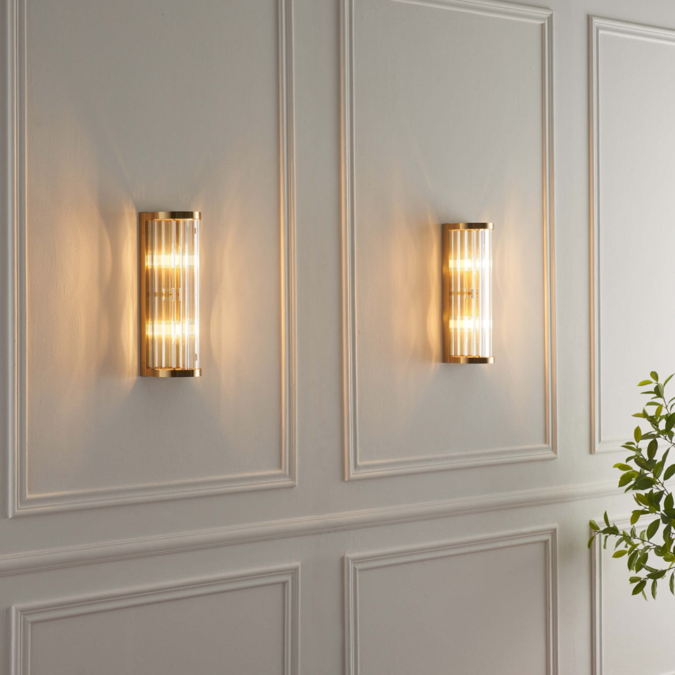 Half‑Cylindrical Ribbed Glass Wall Light – Transparent Pendants | Ribbed Glass Wall Light for Living & Bedroom | Jagmag Lights