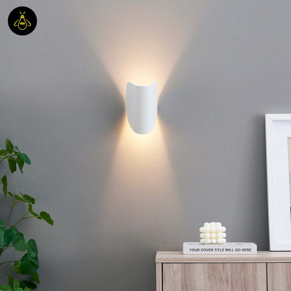 White Aluminum LED Wall Light – Spiral Ribbon IP54 | Wall Lighting for Living Room, Hallways | Jagmag Lights