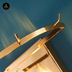 Brass & Opaline Glass Wall Lamp – Gold Oval Frame | Crystal Pendant Light for Halls & Bedrooms | Jagmag Lights