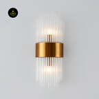 Gold-Plated Art Deco Glass Wall Lamp – Almeria Sconce | crystal glass wall light for Living & Hallway | Jagmag Lights