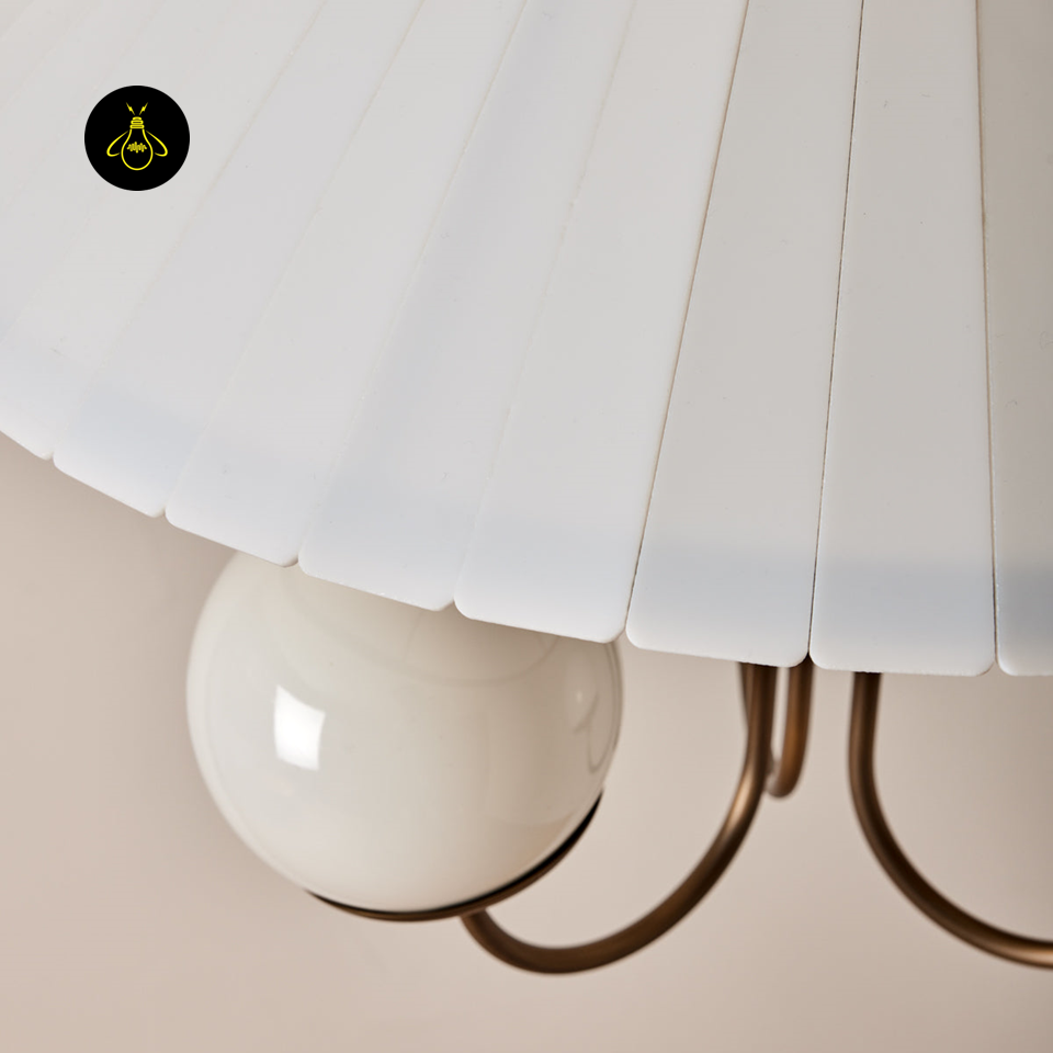 Milk Glass Chandelier – Antique Brass Design | Hanging Chandelier for Dining & Living Room | Jagmag Lights