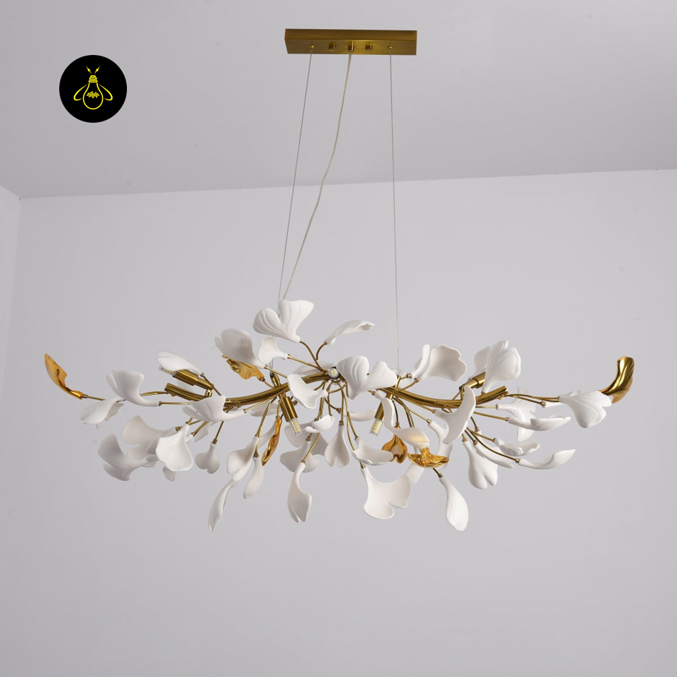 Gingko Chandelier – Handcrafted Ceramic Petal Lighting | Jagmag Lights