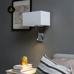 Chrome Reading Wall Light – Bedside Sconce with LED & Fabric Shade | Jagmag Lights