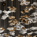 Jagmag Lights Cascading Wave Chandelier with Integrated LED, 29.5″ Diameter, for Living Room or Dining Room - Fancy and Decorative lights - Brand name jagmag lights