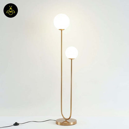 Stainless Steel Floor Lamp – Dual Globe Minimalist | Floor Lamp for Living Room, Bedroom | Jagmag Lights