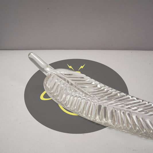 Borosilicate Glass Ashok Tree Leaf – Clear 220mm | Lighting Component for Chandeliers | 100 Pieces per Box