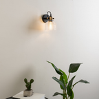 Textured Amber Glass Bell Wall Light – Rustic Vintage | Glass Wall Light for Dining & Hallway | Jagmag Lights