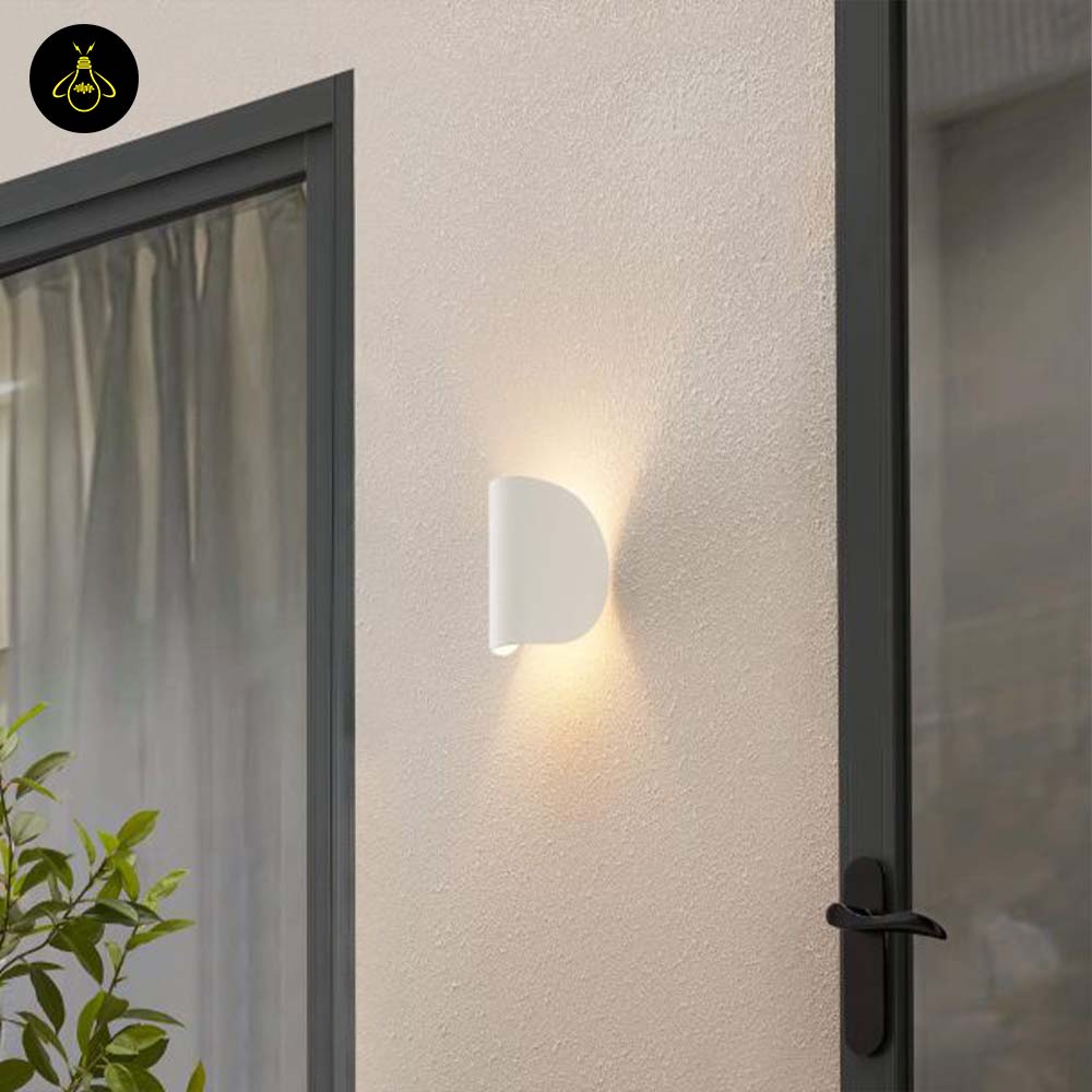 White Aluminum LED Wall Light – Spiral Ribbon IP54 | Wall Lighting for Living Room, Hallways | Jagmag Lights