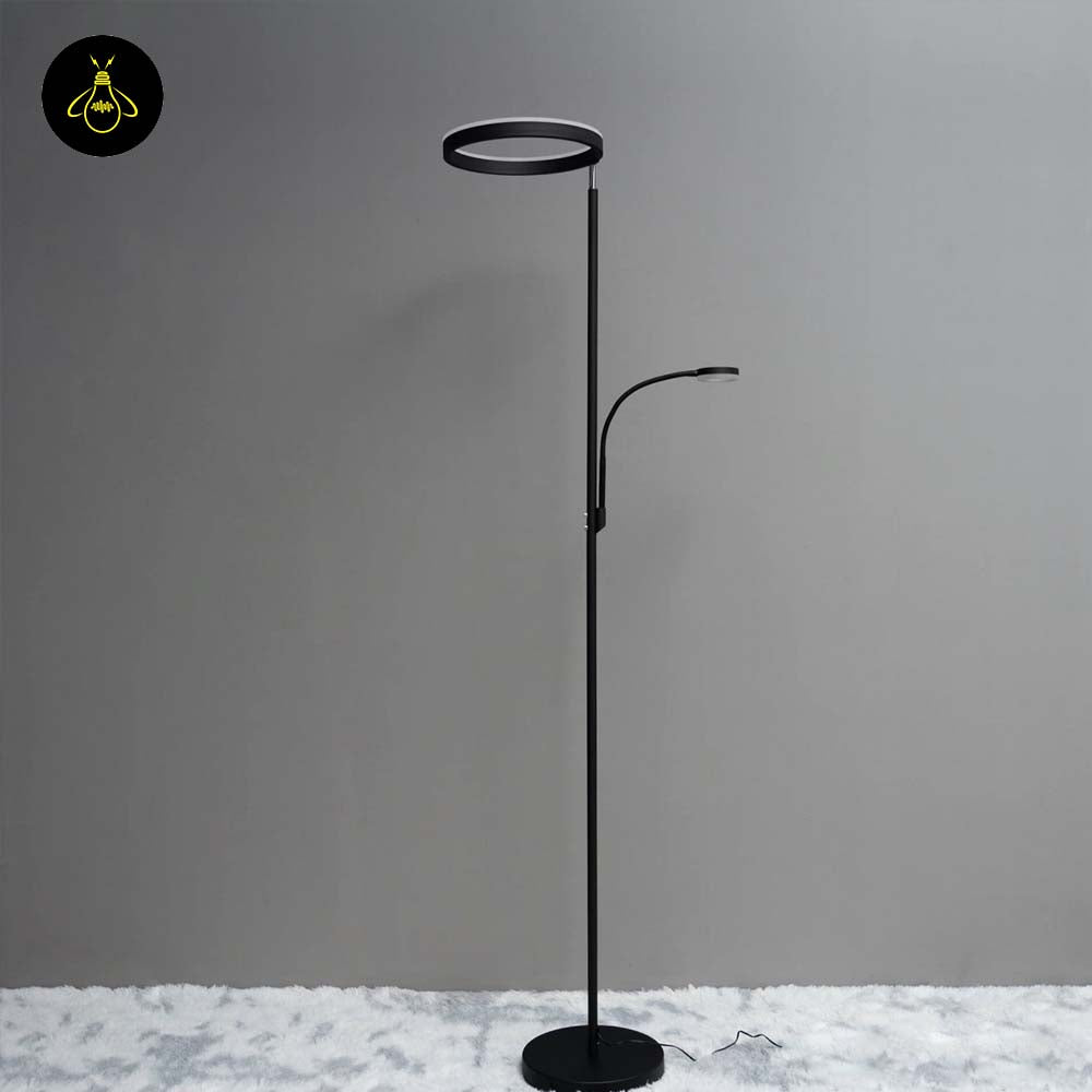 Polyethylene LED Floor Lamp – Black Double Light Design | Floor Lamp for Living Room, Outdoor, Restaurant | Jagmag Lights