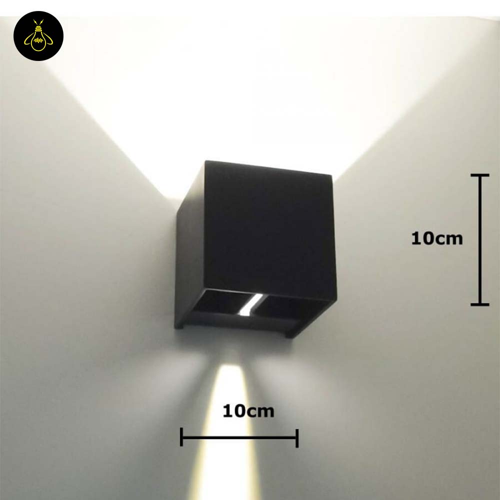 Stainless Steel LED Wall Light – Black Matte Cubic | Waterproof Lighting for Indoor/Outdoor Walls | Jagmag Lights