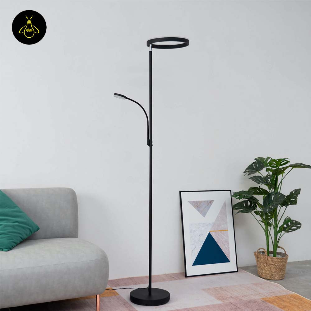Polyethylene LED Floor Lamp – Black Double Light Design | Floor Lamp for Living Room, Outdoor, Restaurant | Jagmag Lights