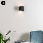 Stainless Steel LED Wall Light – Black Matte Cubic | Waterproof Lighting for Indoor/Outdoor Walls | Jagmag Lights