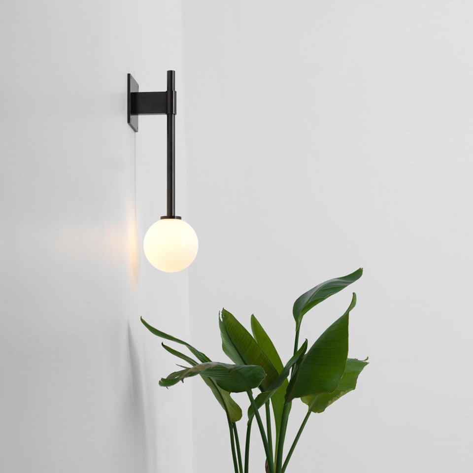Antique Brass Glass Wall Light – Modern Opal Sconce | Jagmag Lights