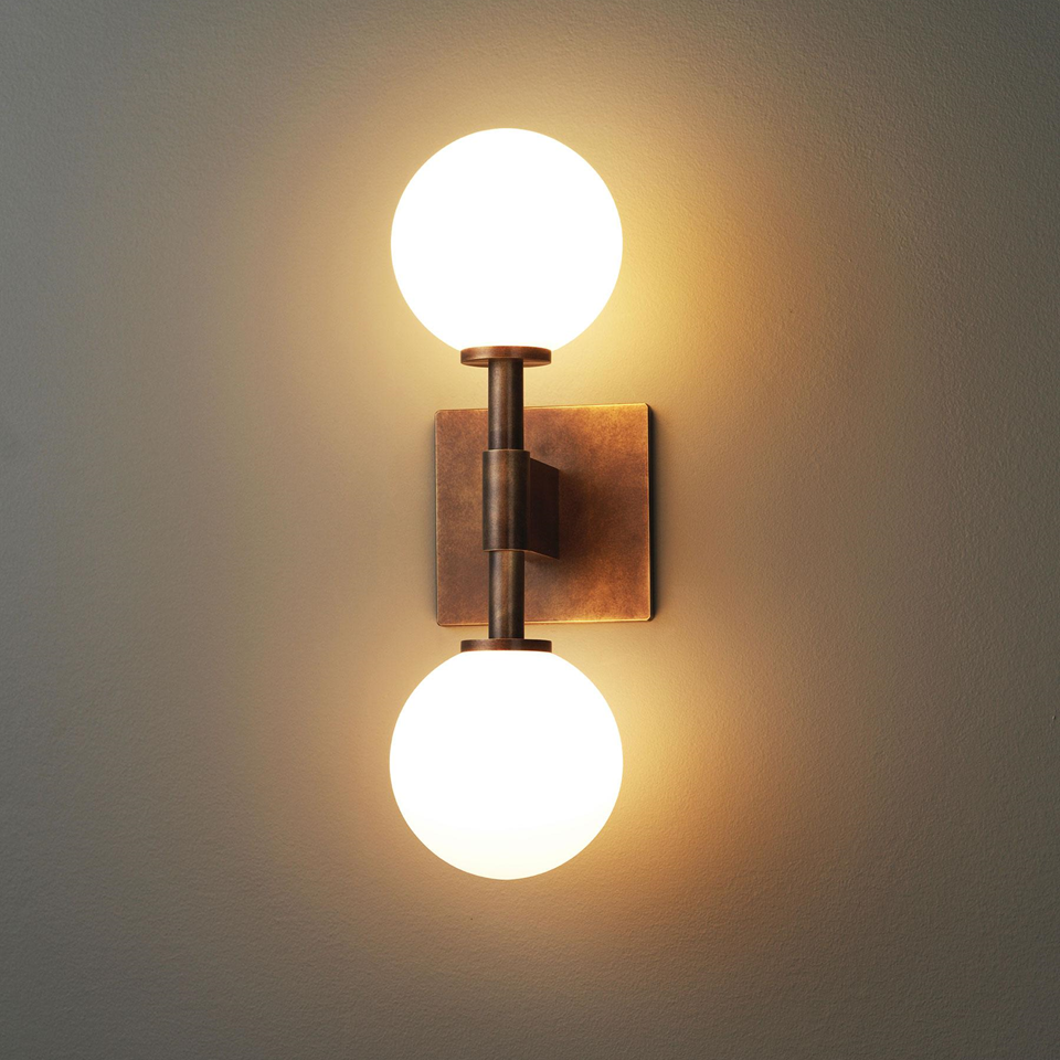 Antique Brass Glass Wall Light – Modern Opal Sconce | Jagmag Lights